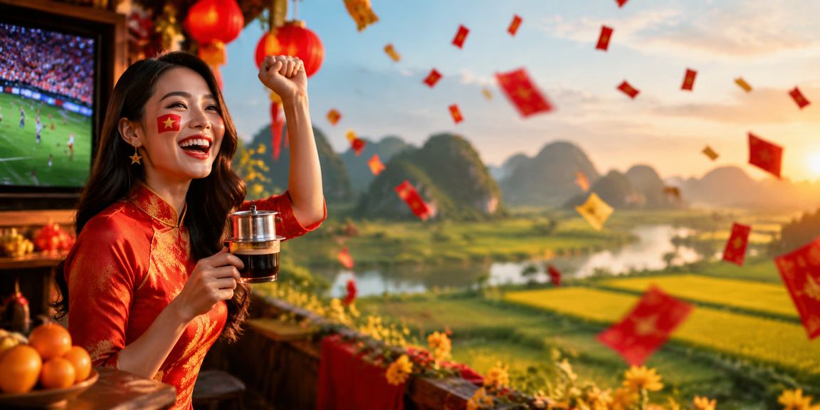 Người dùng tại Ninh Bình thưởng thức cà phê và theo dõi thưởng bao lì xì sone